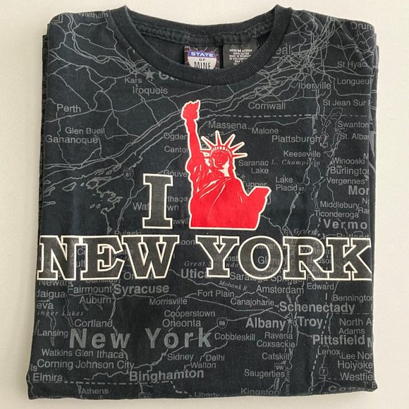 I Love New York Map T Shirt - Picture 1 of 6